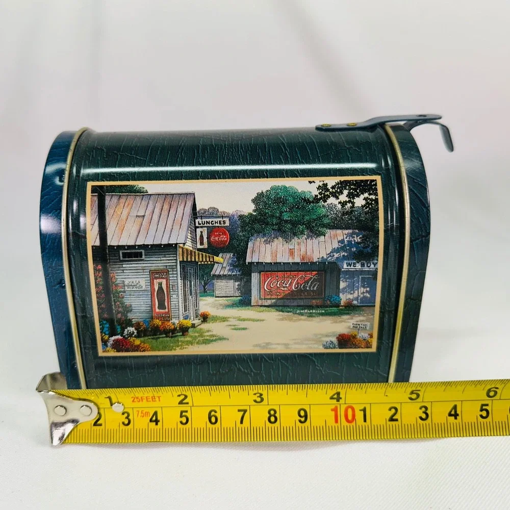 Vintage 1999 Coca-Cola Mailbox Collectors Tin Giftco Blue General Store